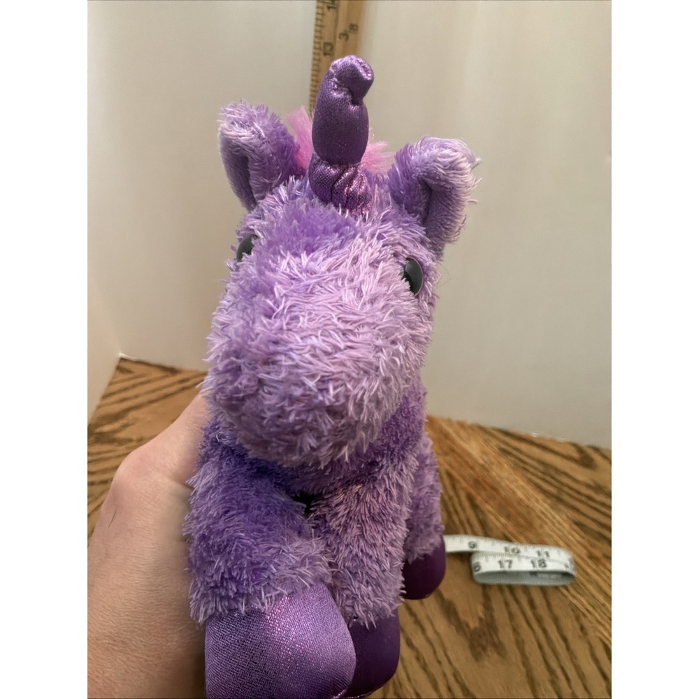 Aurora Purple Unicorn Plush Stuffed Animal Pink Mane Shimmer Hooves 8‎ Inch